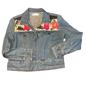 VTG Doreman Burns Boots by Gordon & James Womens M denim Jean Jacket Graphic